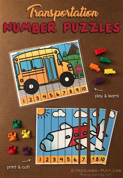 Transportation Number Strip Puzzles Preschool Play In 2020