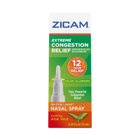 Zicam Extreme Congestion Relief No Drip Nasal Spray With Soothing Aloe Vera 05 Oz Walmart