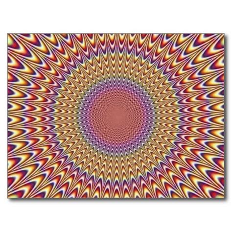 Optical Illusion Circle Hypnotic Rainbow Colorful Postcard Zazzle