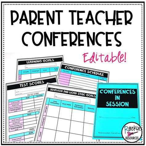 Parent Teacher Conference Forms Editable Rockin Resources Parents