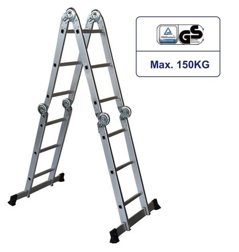 A Form Aluminum Multi Purpose Ladder 4 Folds Aluminum Straight Ladder