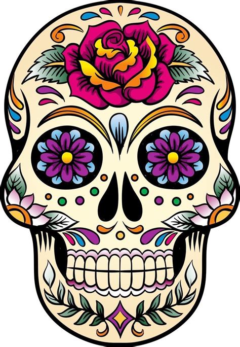Mexican Sugar Skull Self Adhesive Vinyl Sticker Sugar Skull Tattoos