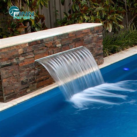 China Outdoor Stainless Steel Swimming Pool Water Blade Wall Waterfall