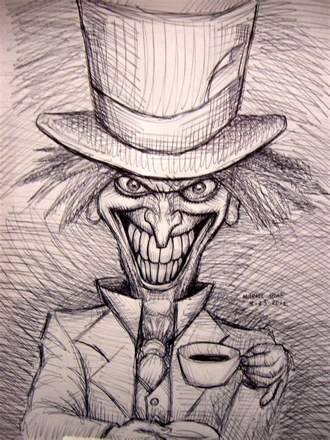 The Mad Hatter Pen Sketch By Myconius On Deviantart Mad Hatter
