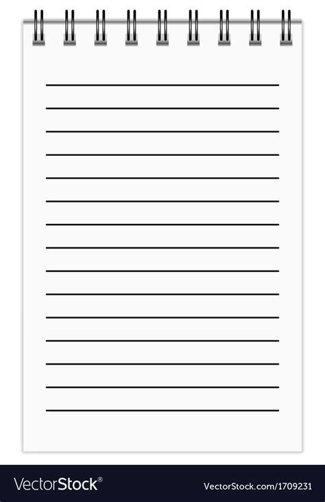 Notepad In Line Royalty Free Vector Image Vectorstock