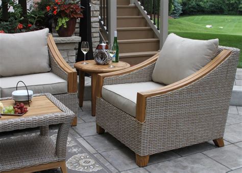 Christopher knight home outdoor pool/deck furniture, teak chaise lounge chairs with cushions (set of 2). Wicker & Natural Teak Arm Chair, All-Weather Wicker ...