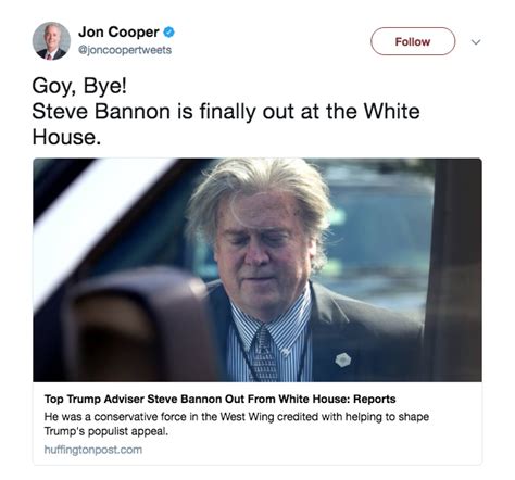 Maybe you would like to learn more about one of these? Democrat 'Resistance' Chairman Tweets 'Goy, Bye!' Slur in HuffPost Bannon Headline | People's ...