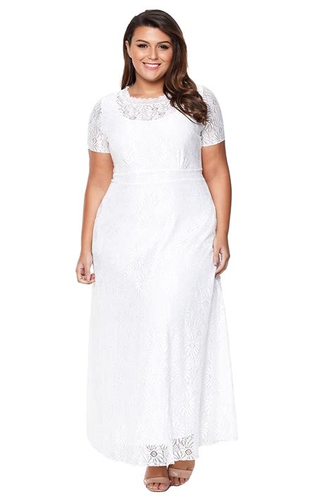 White Plus Size Lace Party Gown Plus Size Formal Dresses Plus Size Maxi Dresses Party Gowns