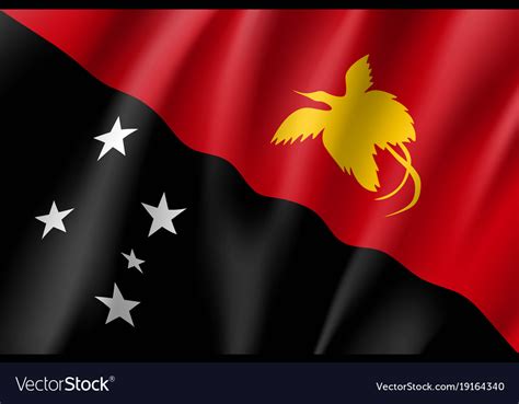 Waving Flag Of Papua New Guinea Royalty Free Vector Image