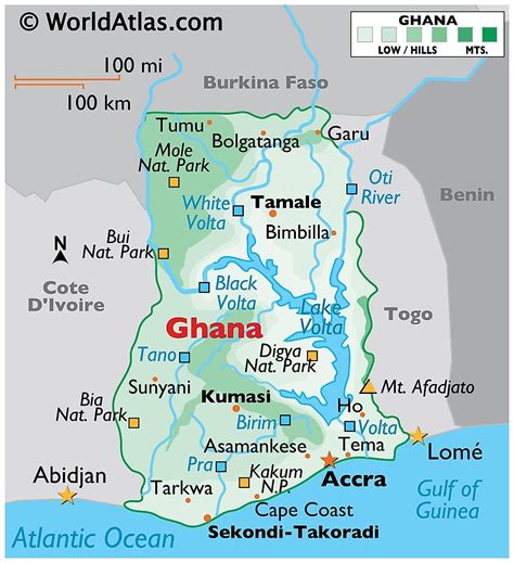 Bản đồ Hành Chính đất Nước Ghana Ghana Map Phóng To Năm 2023