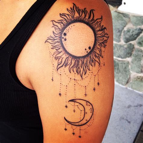 Sun And Moon Tattoo Done On My Friend Inspirational