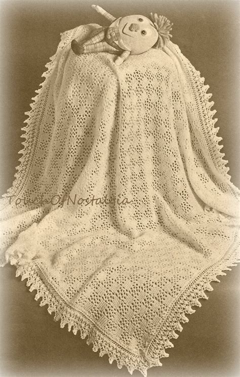 Lacy Baby Shawl Knitting Pattern Beautiful Eyelet Lace Baby Shawl Or