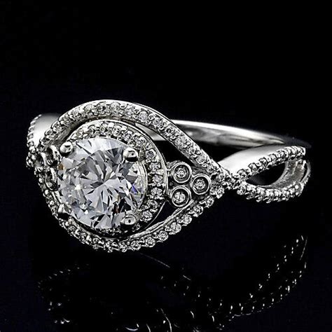 Infinity Gallery 175 Carat H Vs2 Round Cut Diamond Engagement Ring