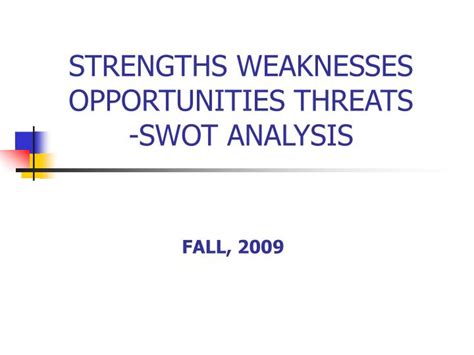 Ppt Strengths Weaknesses Opportunities Threats Swot Analysis My Xxx