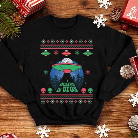 Aliens I Believe In Ufos Christmas Shirt Hoodie Sweater Longsleeve T