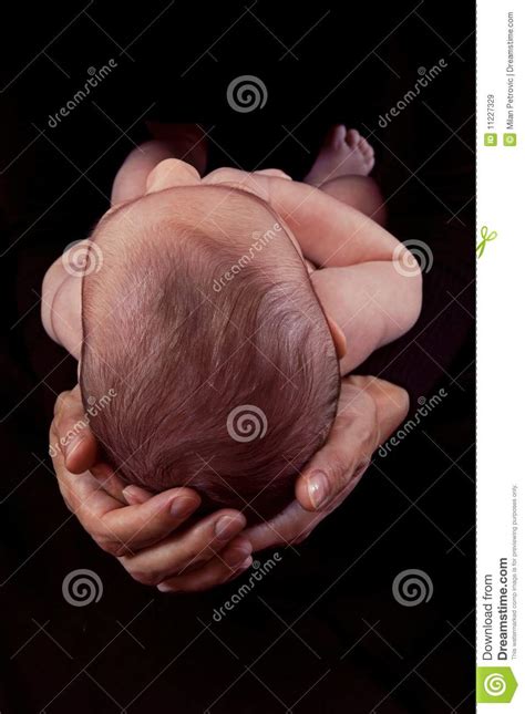Mother Holding Her Baby S Head Stock Image Image Of
