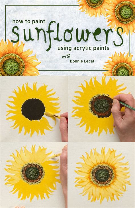 How To Paint Sunflowers Using Acrylic Paints With Bonnie Lecat