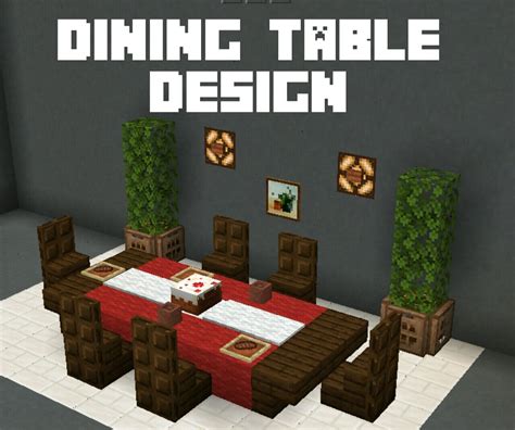 Minecraft Dining Table Designyou Can Follow Me On Instagram Wolfy