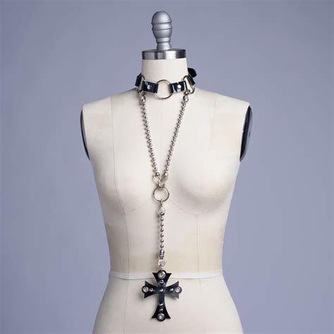 Apatico Confession Choker Ball Chain Rosary Cross 90s Goth