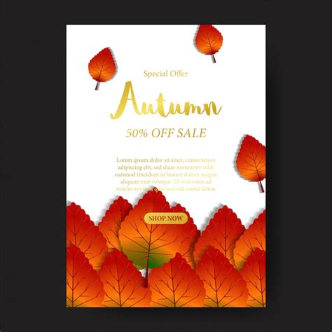 Premium Vector Autumn Fall Poster Leaves Template