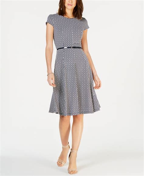 Jessica Howard Petite Belted Fit And Flare Dress Macys