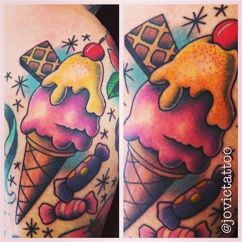 Ice Cream Tattoo By Jovic At Eternal Art Tattoo Instagram Jovictattoo