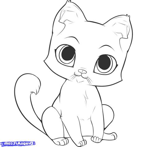 Cute Kitten Sketch At Explore Collection Of Cute