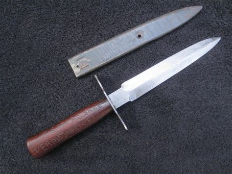 Original Ww1 French Trench Knife Avenger And Scabbard Dated 1918