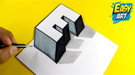 Como Dibujar Letras En 3d Letra E 🔴 How To Draw 3d Letters Dibujar