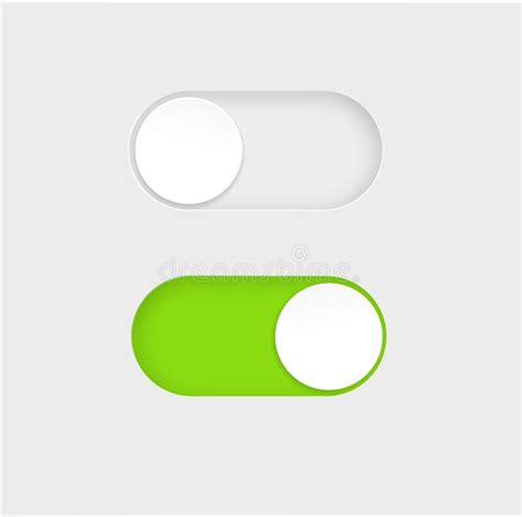 Toggle Switch Buttons Isolated On White Background Vector 3d