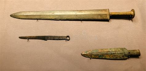 Bronze Sword Knife And Spear Head From Qin Shi Huang Tomb Mausoleum
