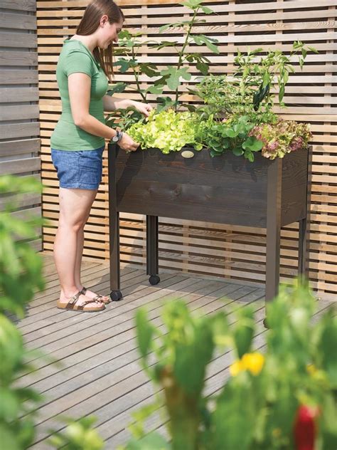Eco Stained Self Watering Standing Planter Box