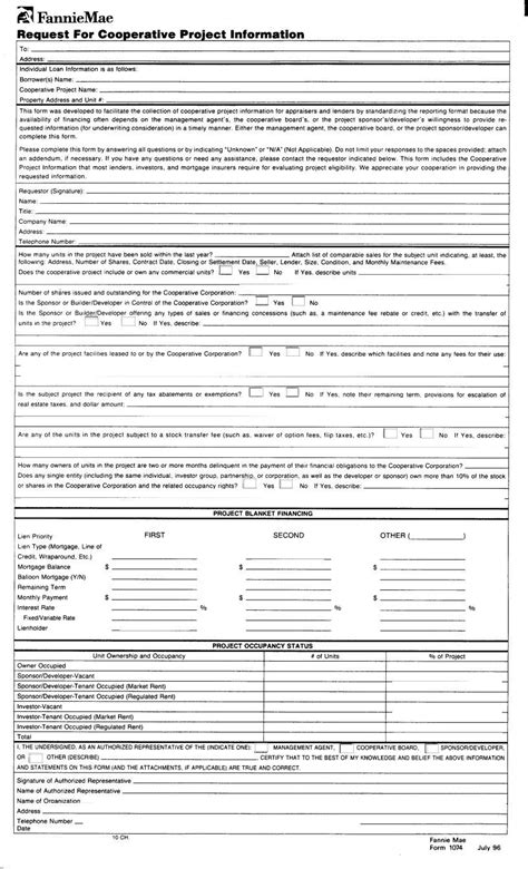 Fannie Mae Form 1074 ≡ Fill Out Printable Pdf Forms Online