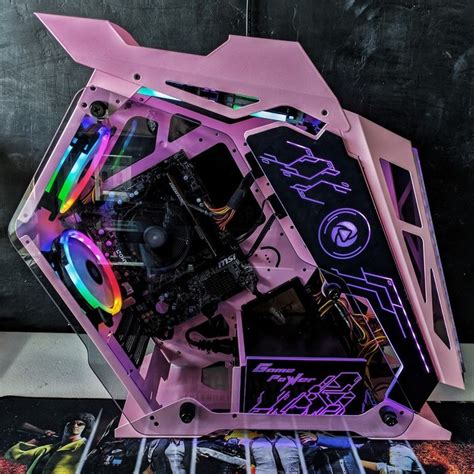 Thunder 01 Robot Design Gaming Case Pc Case Micro Atx Case Color Pink