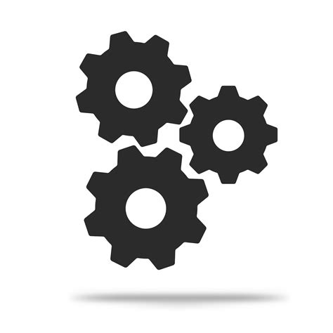 Flat Gear Icon Simple Modern Look Isolated On A White Background