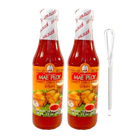 Mae Ploy Sweet Chili Sauce 10 Fl Oz X 2 With Mini Stainless Steel Whisk 3 Piece Set