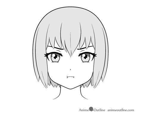 How To Draw Anime Pouting Face Tutorial Animeoutline Anime Face
