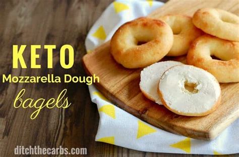 Fold the ends of the cylinder shapes in a circle and squeeze the two ends together to form a bagel shape. Keto Mozzarella Dough Bagels - only 2.4g net carbs each ...