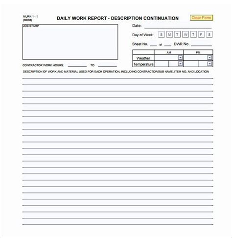 Daily Work Report Template Beautiful Daily Report 7 Free Pdf Doc