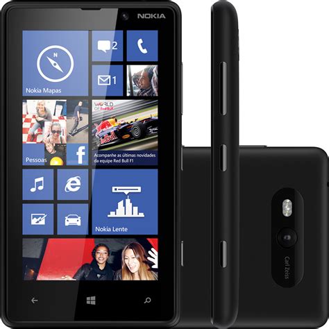 Smartphone Nokia Lumia 820 Desbloqueado Tim Preto Windows Phone 8