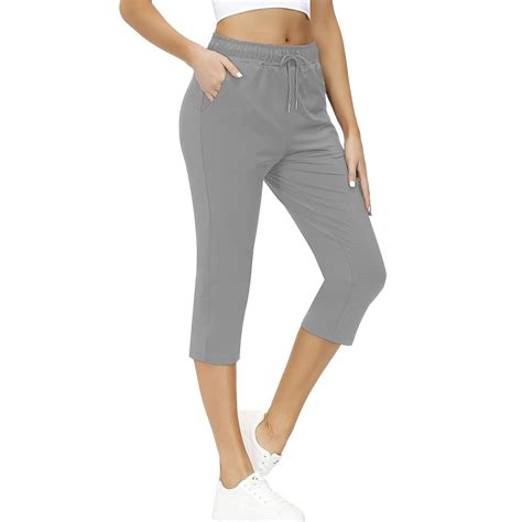 Women S Plus Size Stretch Slim Sports And Leisure Cropped Trousers Yoga