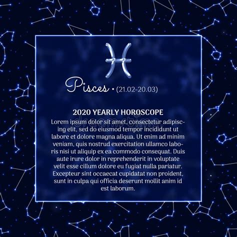 Pisces Astrology Horoscope Prediction Banner Stock Vector