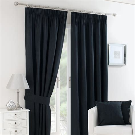 Solar Black Blackout Pencil Pleat Curtains | Pencil pleat curtains