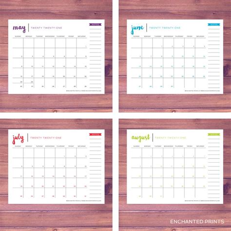 7 8 9 10 11 12 13. Simple 2021 Printable Calendar 12 Month Calendar Grid | Etsy