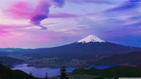 Sfondi Giappone Montagne Monte Fuji Collina Cielo Alba Mattina