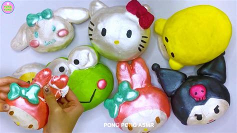 귀염뽀작 산리오 캐릭터 점토 부수기 Sanrio Clay Cracking Asmr Hello Kittycinnamoroll