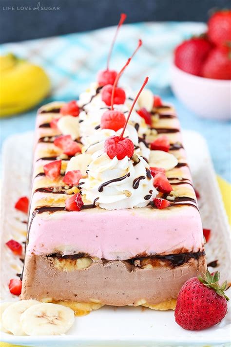 This mousse cake is our homage to the canadian favourite, just in time for the holidays. Banana Split Ice Cream Cake Loaf {Gluten free} - Life Love ...