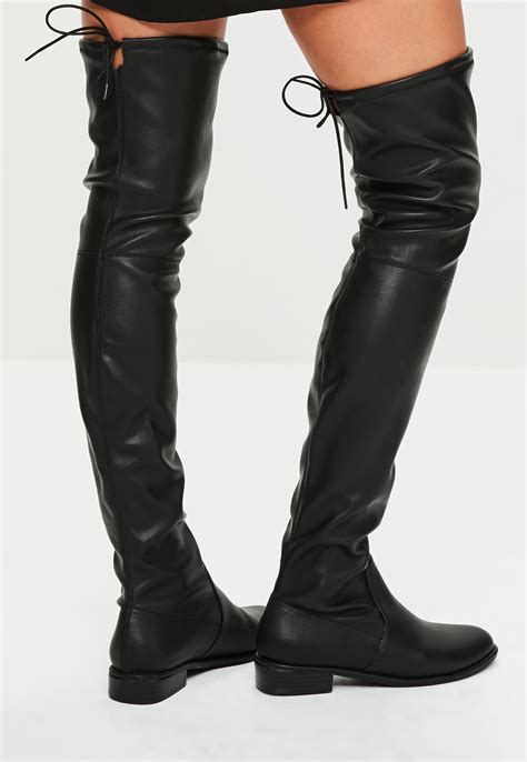 Over The Knee Flat Leather Boots Cheaper Than Retail Price Buy