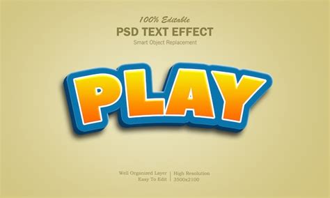 Premium Psd 3d Play Game Logo Text Effect