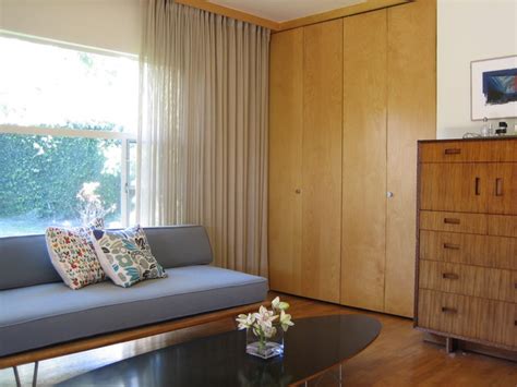 This pair of curtain panels features a sheer linen look with square embroidery that gives off a minimalist yet elegant look to any room. Mid-Century Modern Architectural House - Modern - Bedroom - los angeles - by Kathryn Waltzer